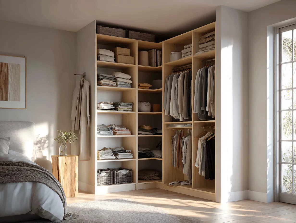 Corner L-shaped Wardrobe Design