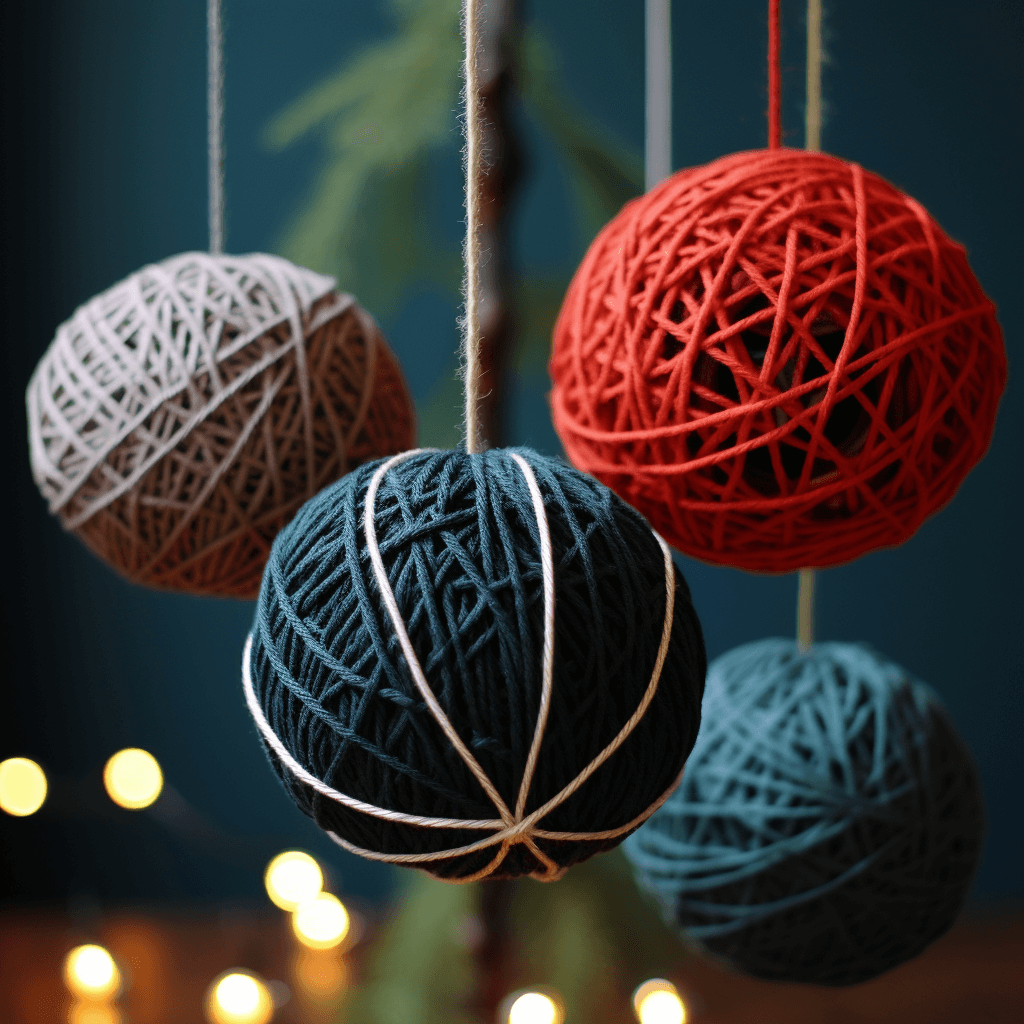 DIY Christmas Decorations Cosy Crafted Yarn Ball Ornaments