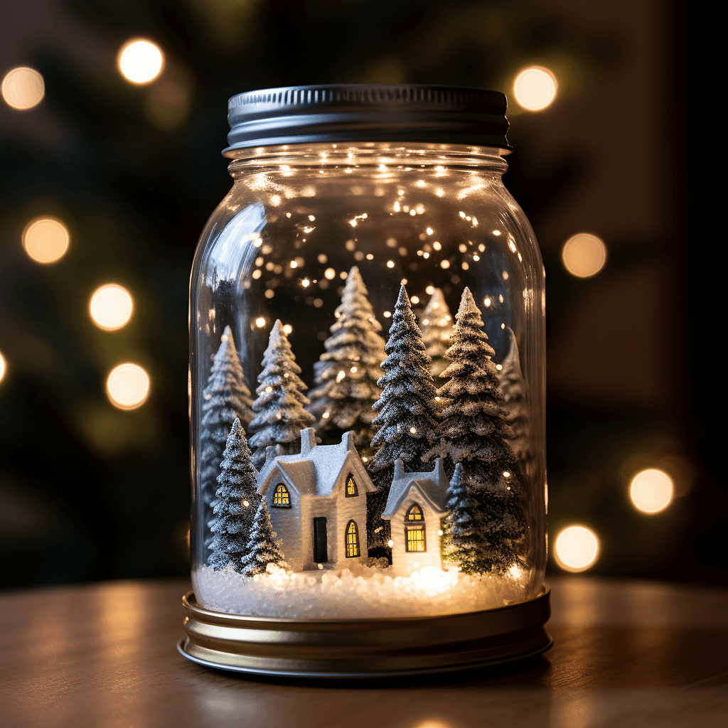 DIY Christmas Decorations Mason Jar Centerpiece