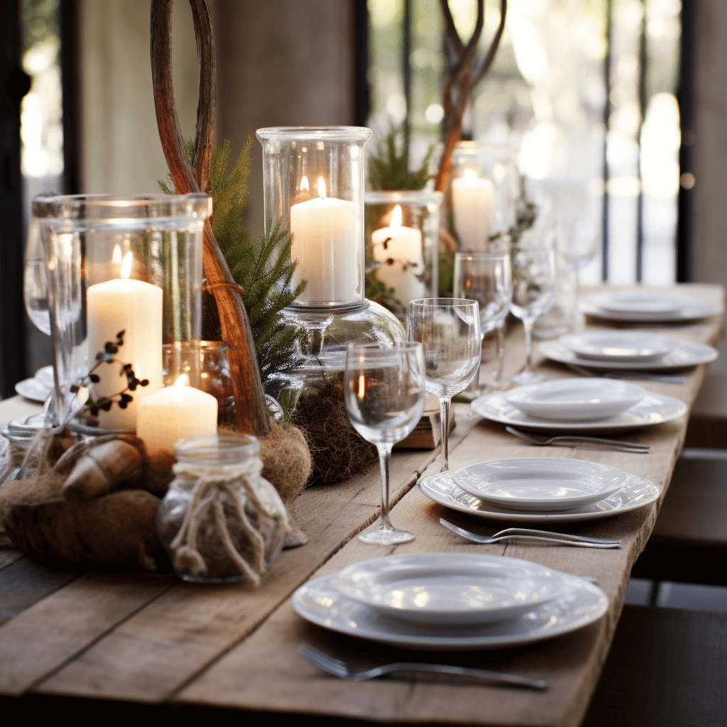 DIY Christmas Decorations Rustic Tablescape