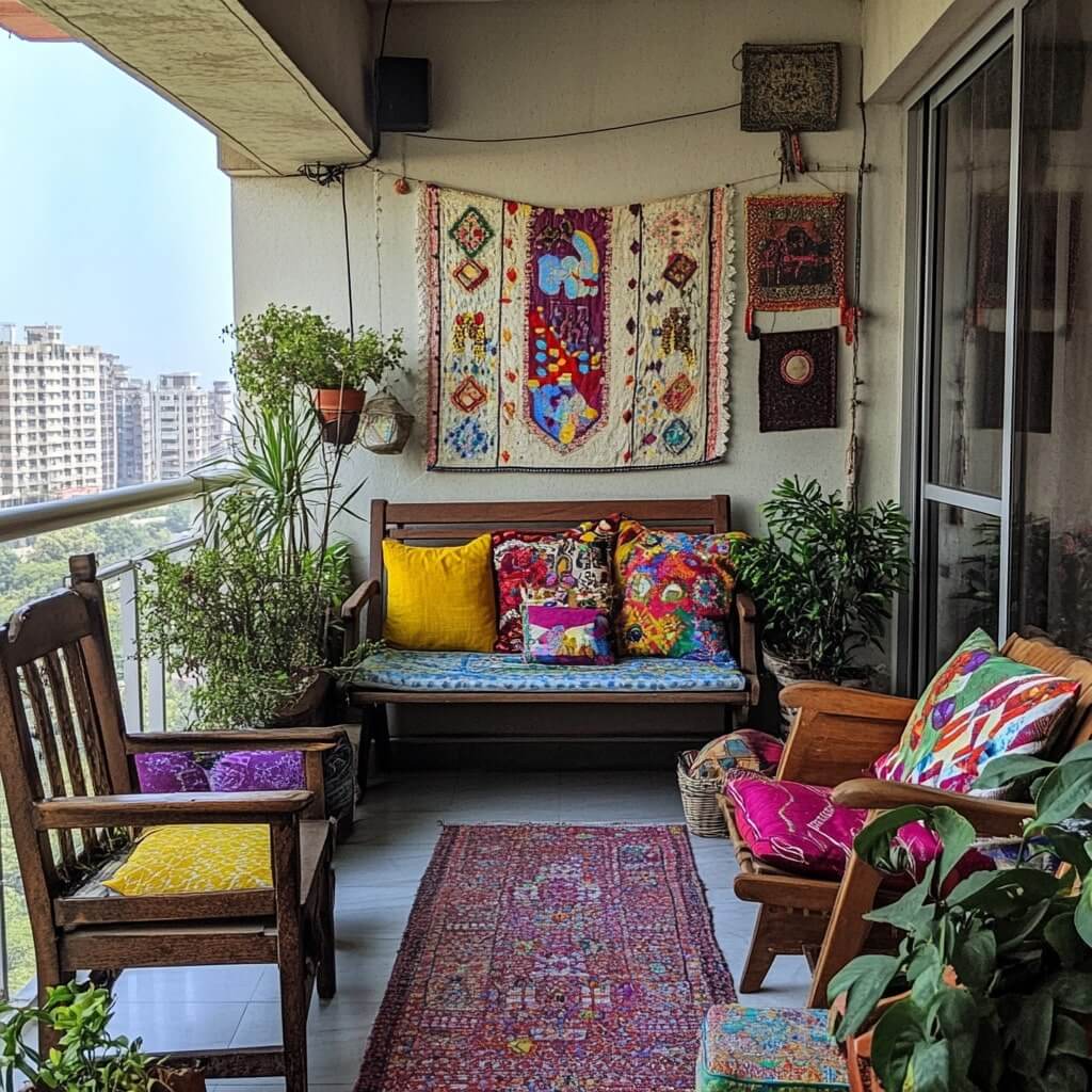 Eclectic Balcony Seating