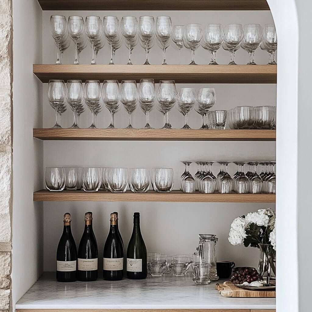 Floating Shelves to Display Your Glassware
