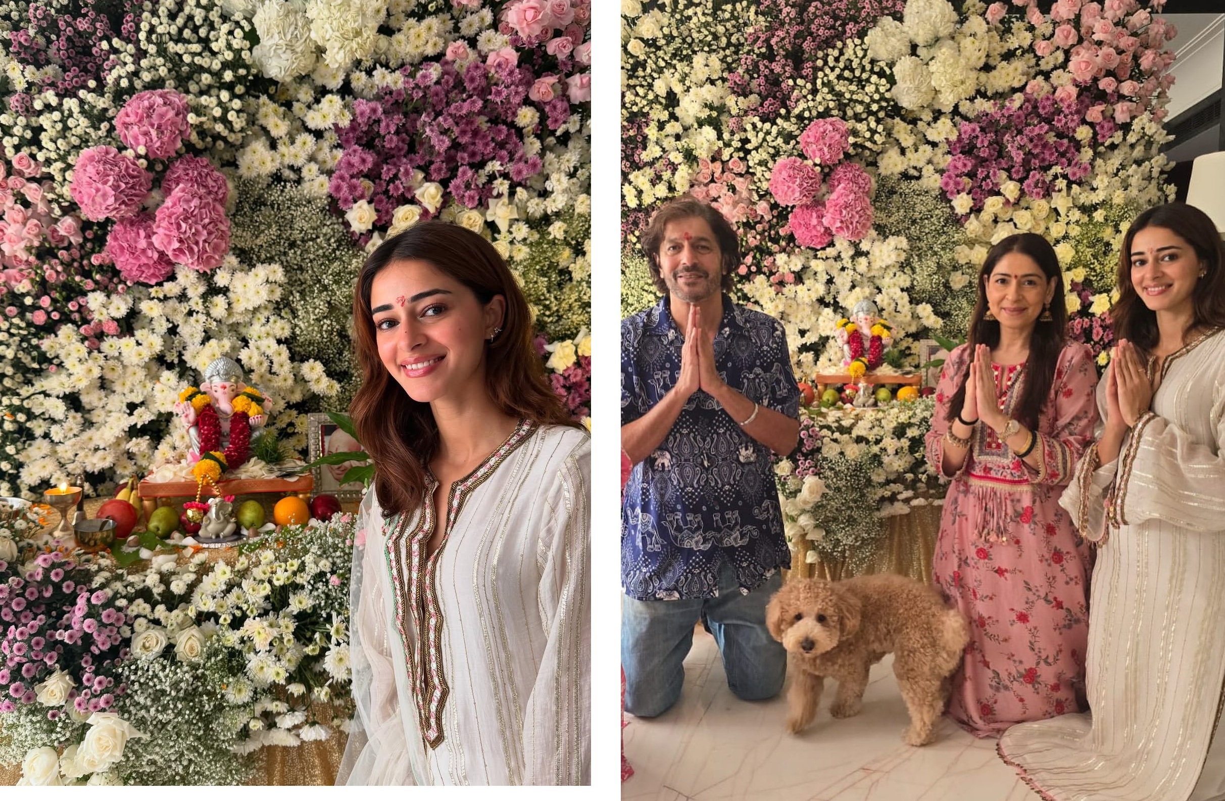 Ganpati Decoration at Ananya Panday Home