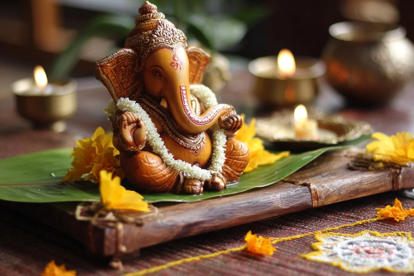 Ganesh Decoration Ideas in South Indian Temple-Style