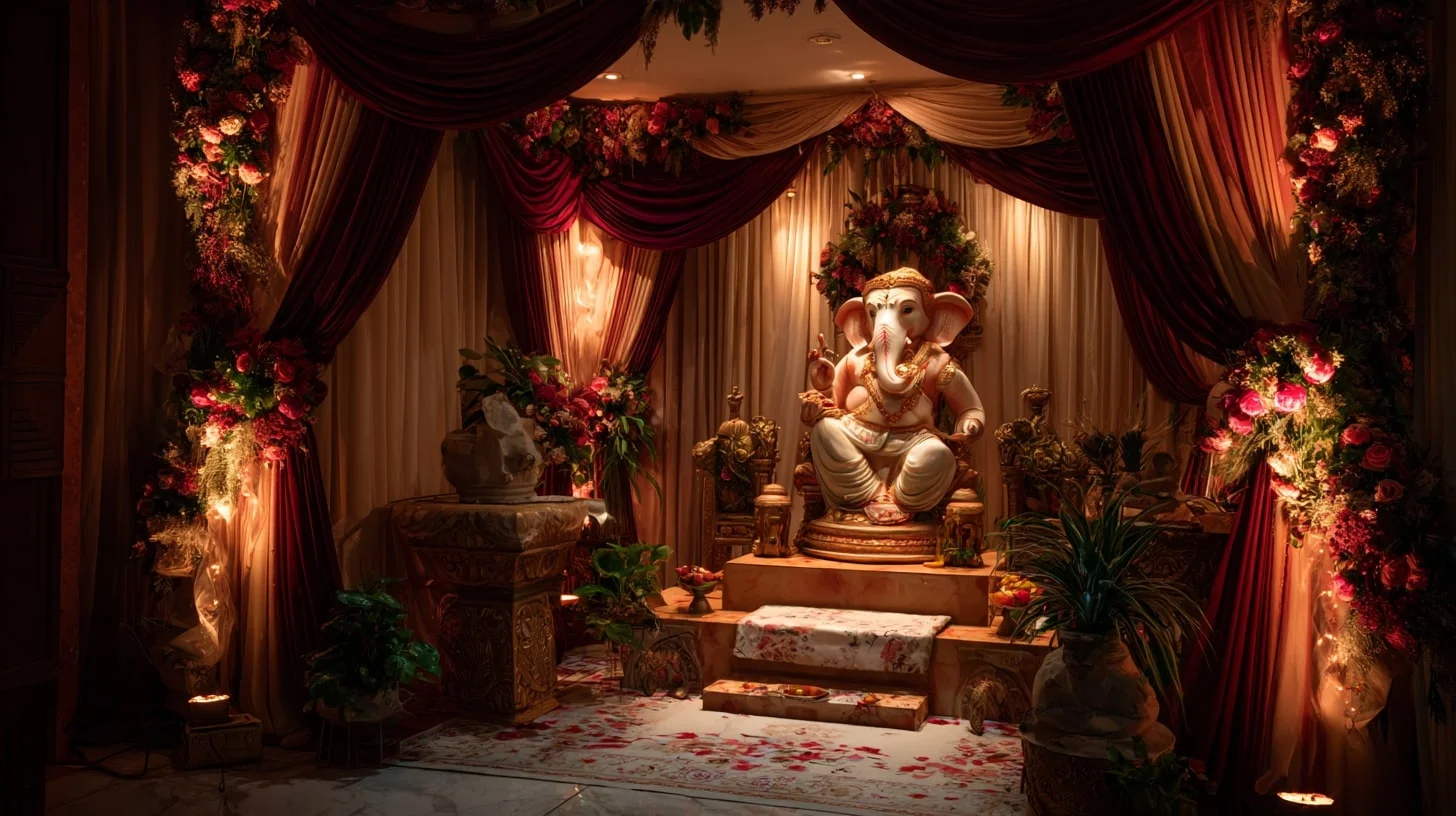 Ganpati Lighting Decoration Ideas at Home