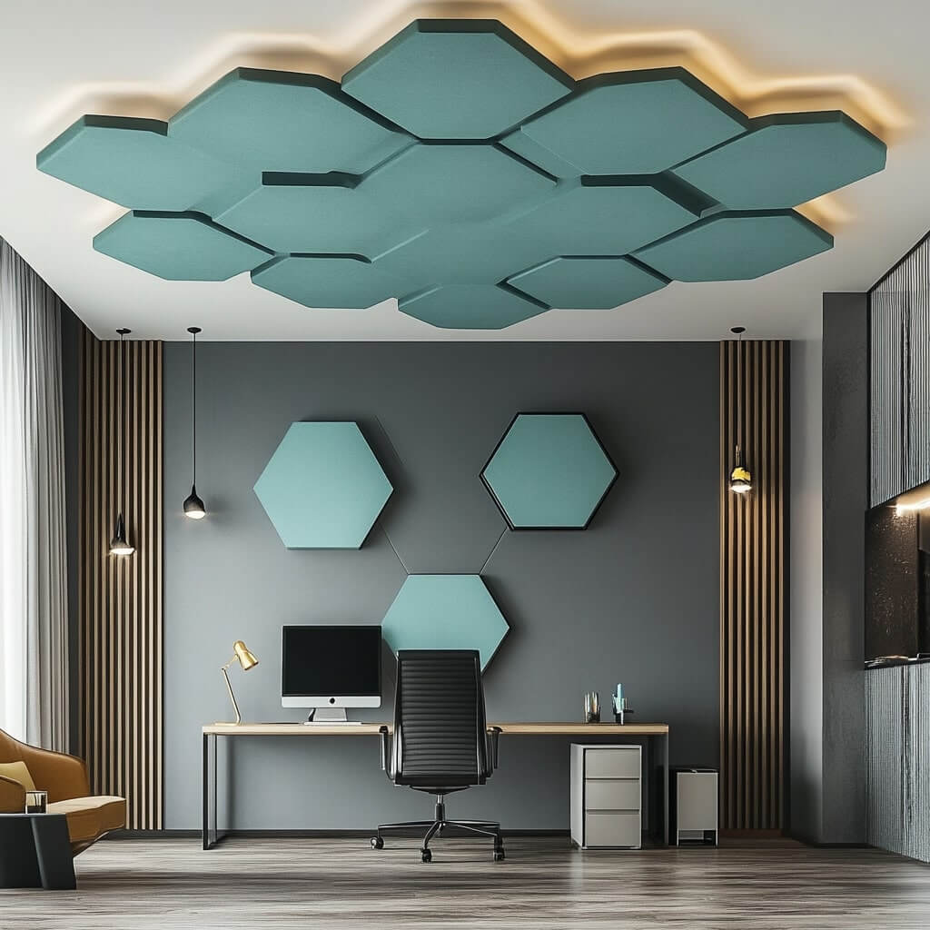 Hexagonal POP Plus Minus Design for Home Office