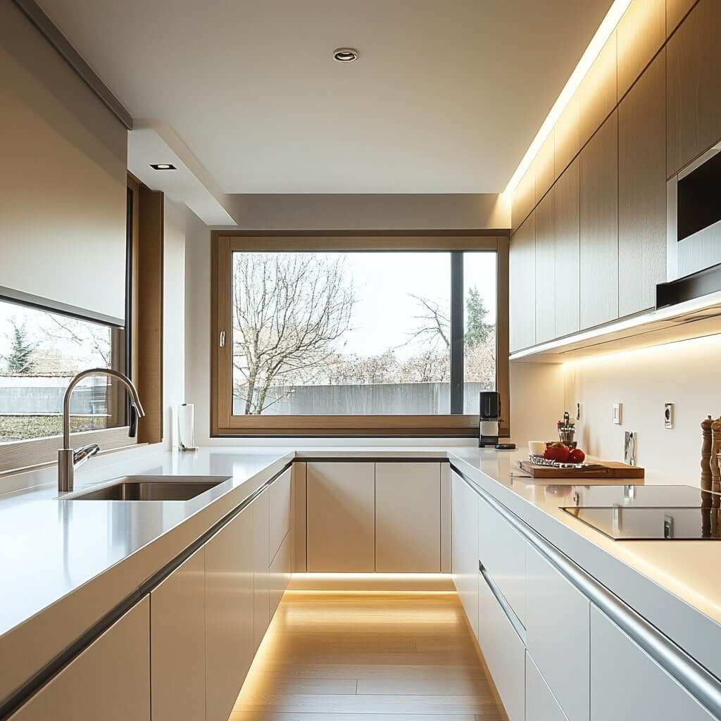 High Horizontal Panel Kitchen Window