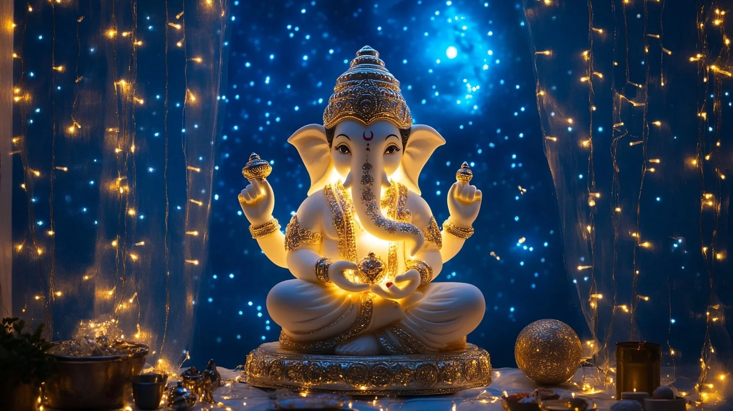 Innovative Ganpati Decoration Ideas with Galaxy Theme