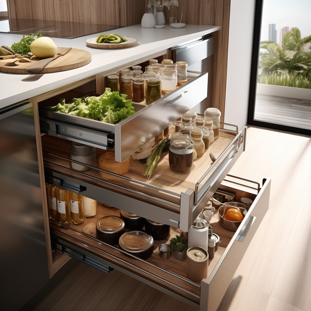 Kitchen Trolley Types- Multi-Level Pull-Out Shelves