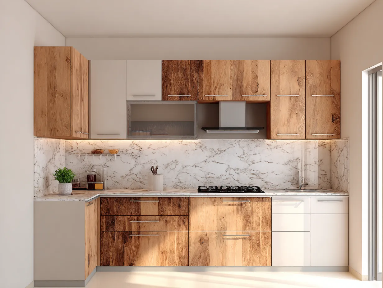 Low Cost Simple Straight Kitchen Design