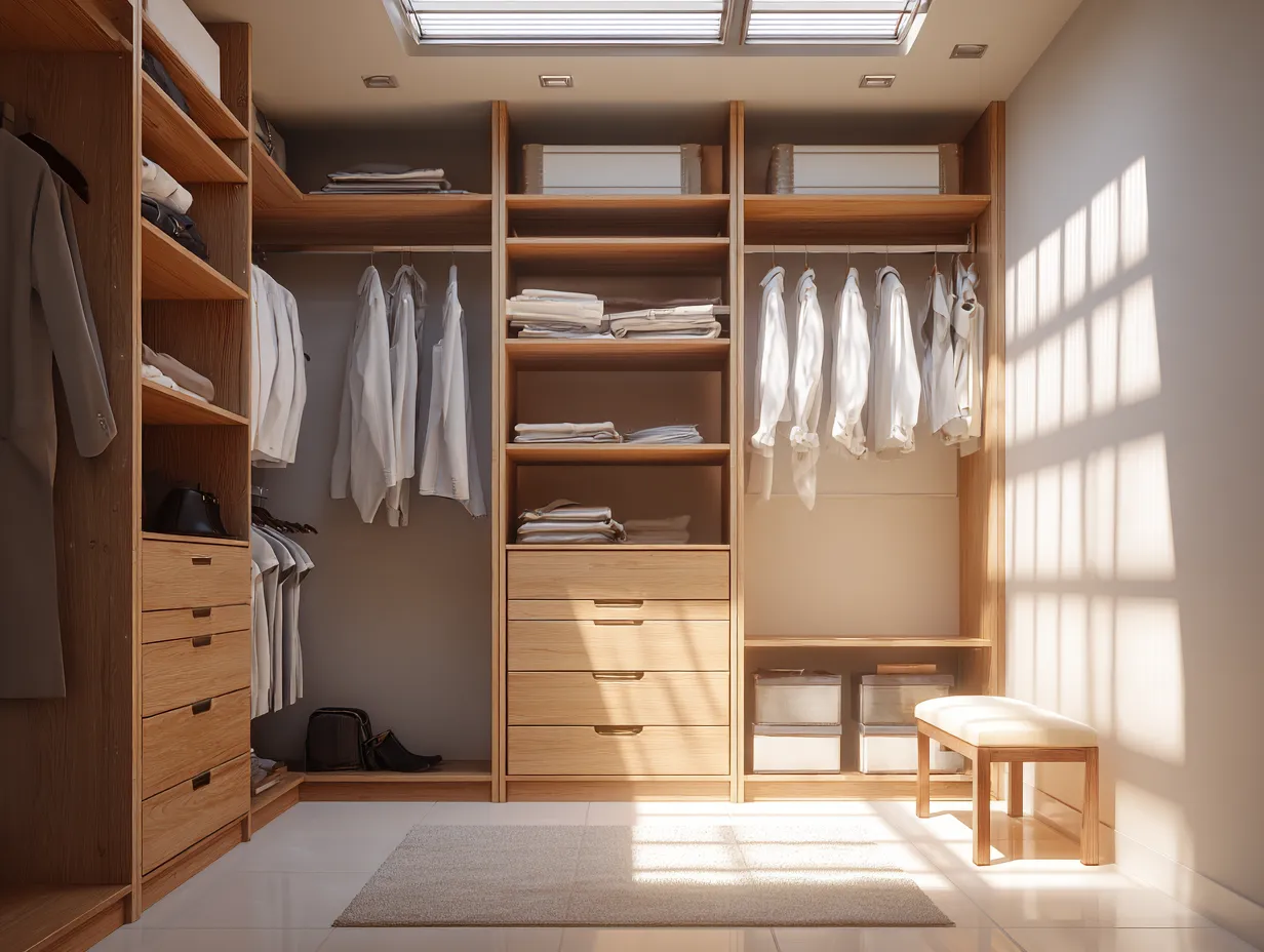 Shelf and Drawer Placement- Corner Inside Wardrobe Planning Ideas