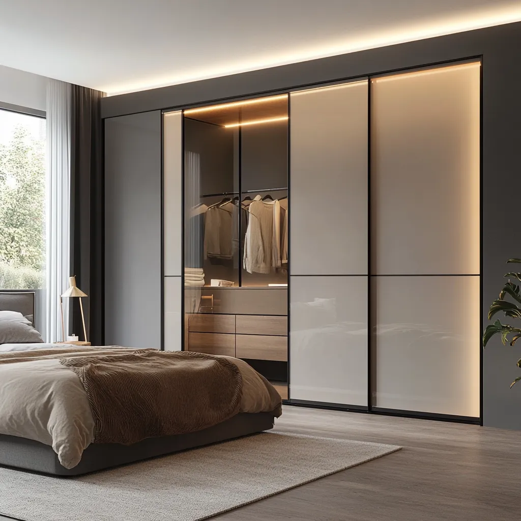 Sliding Door Corner Wardrobe Design