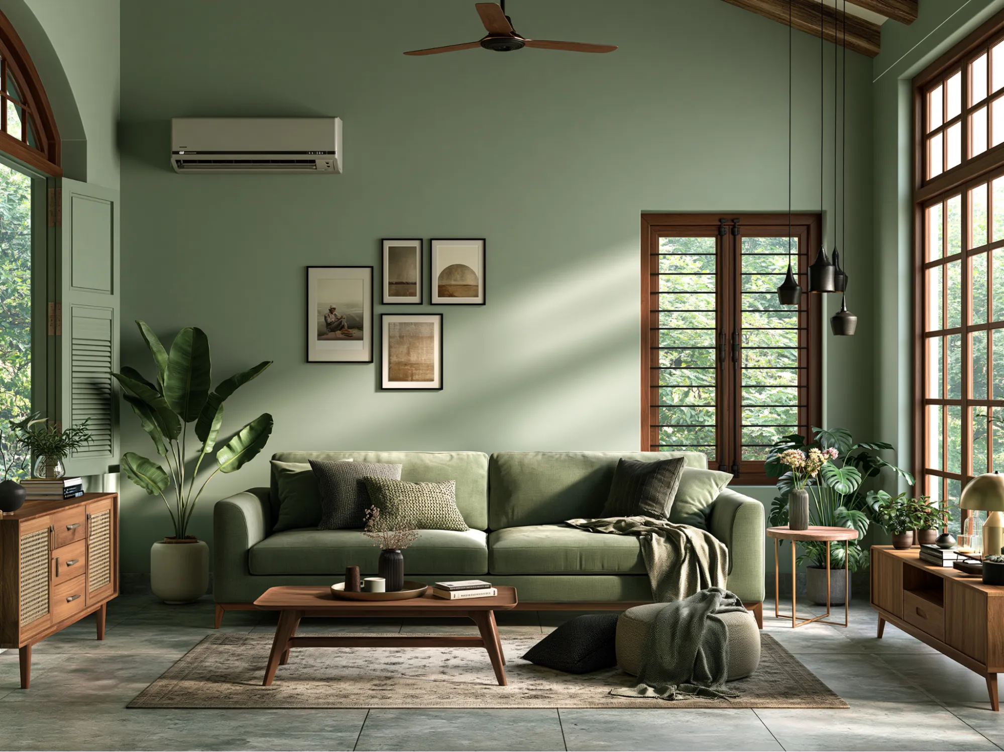 Sofa Colour Combination with Accent Wall