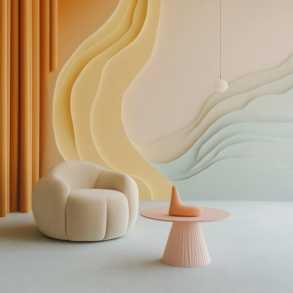 Soft Curved Walls with 3d Wall Painting