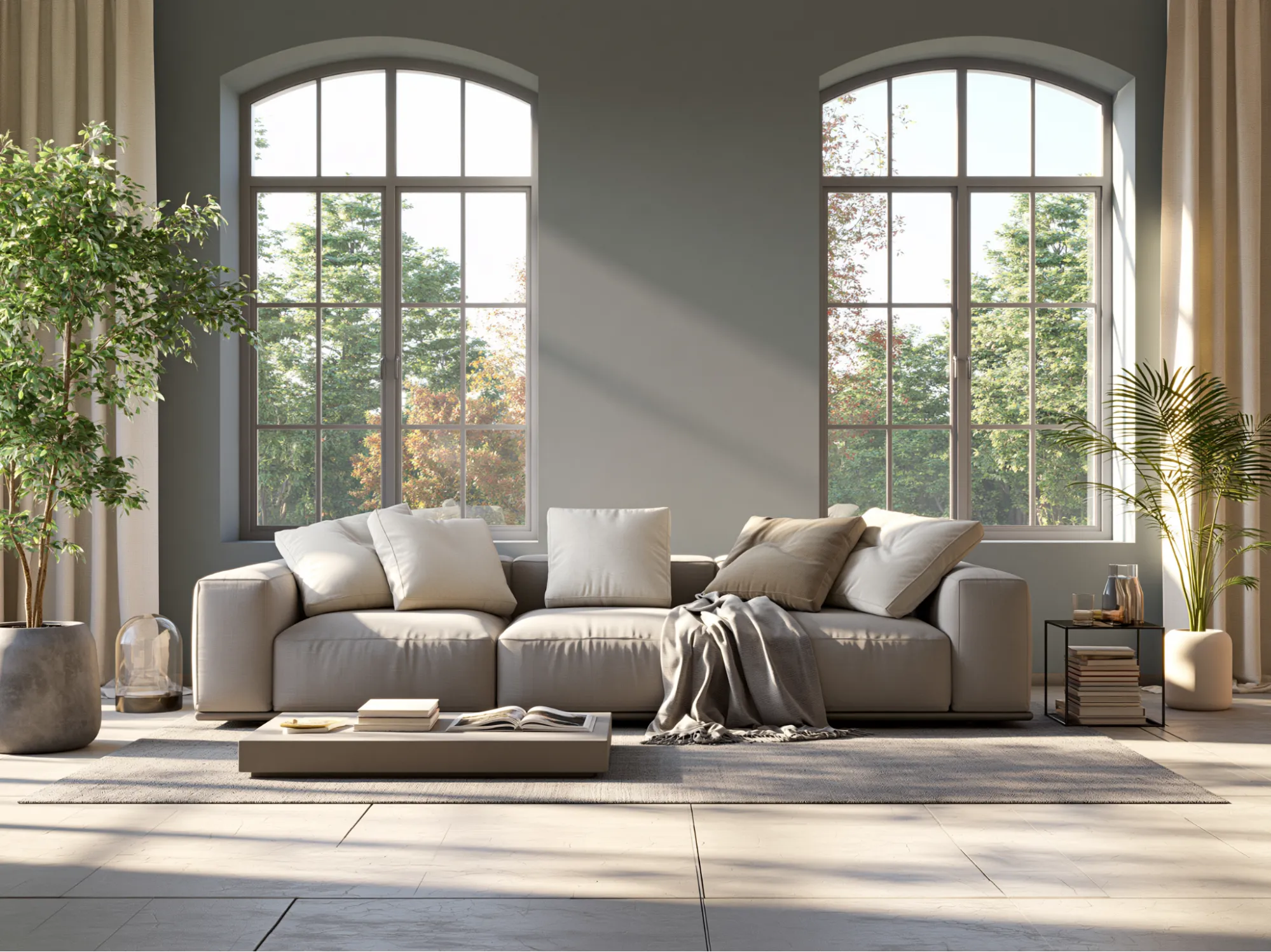 Space-Enhancing Sofa Colour Combination for Small Living Room