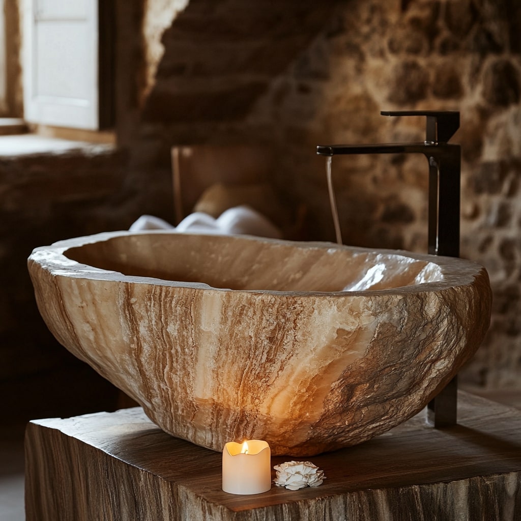 Stone Wash Basin Design