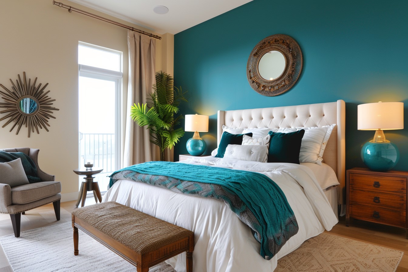 Teal And Cream Colour Combination For Bedroom