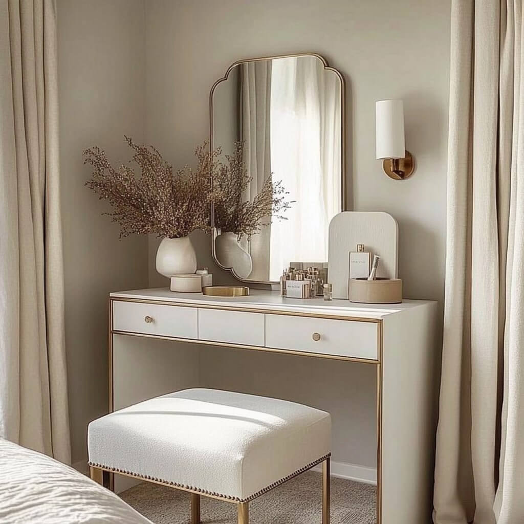 Vanity Table for Corner Decor