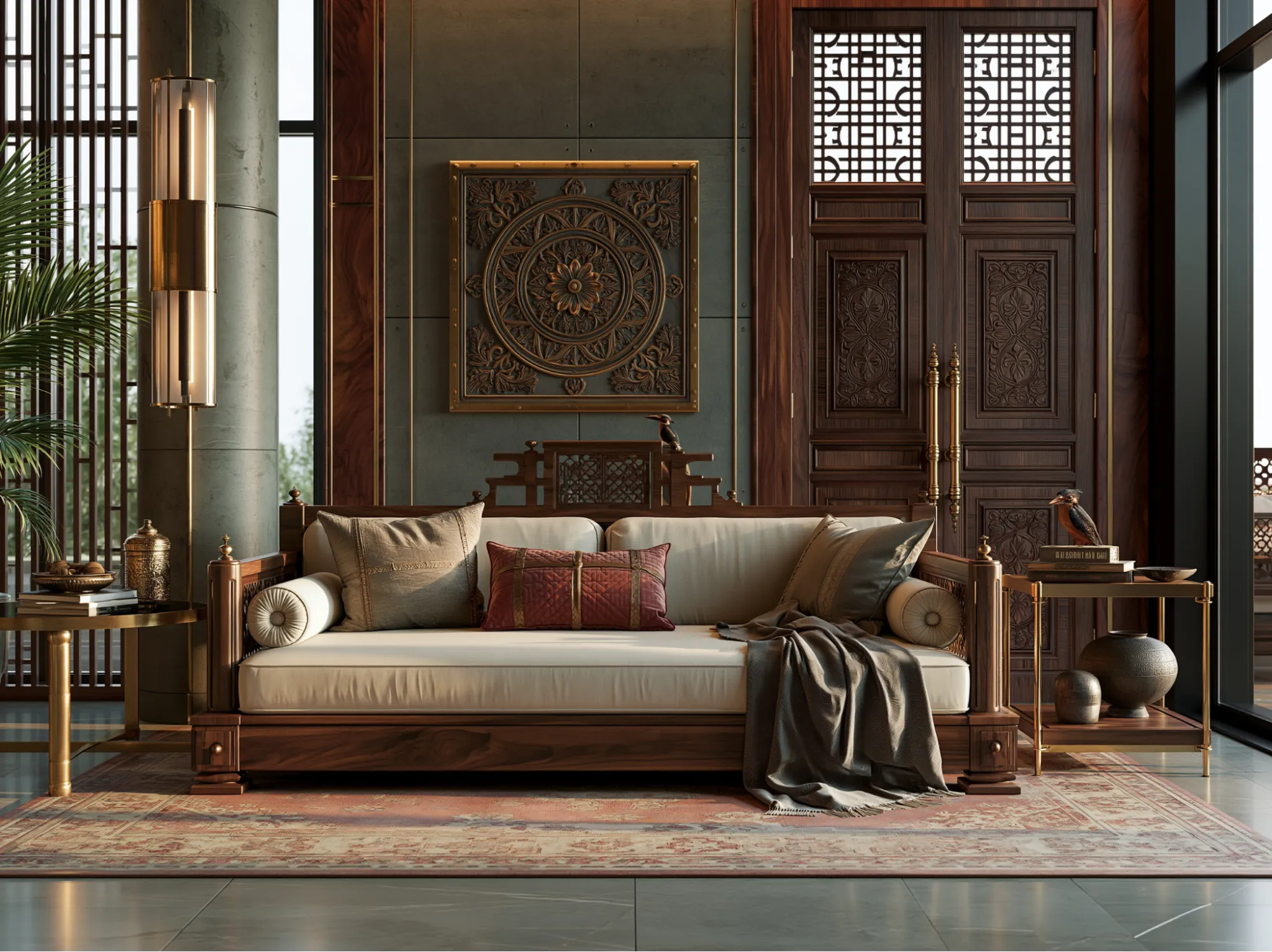 Walnut Wooden Sofa Colour Combination