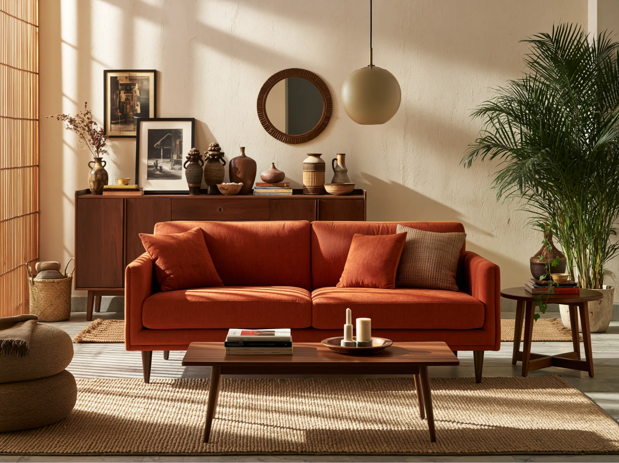 Warm Terracotta- Latest Sofa Colour Combination