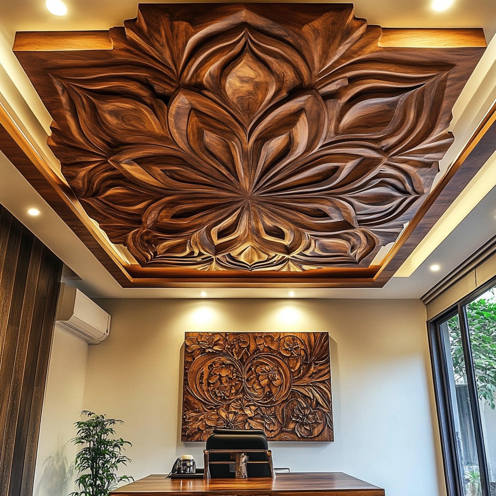 Wooden False Ceiling in Artistic Design