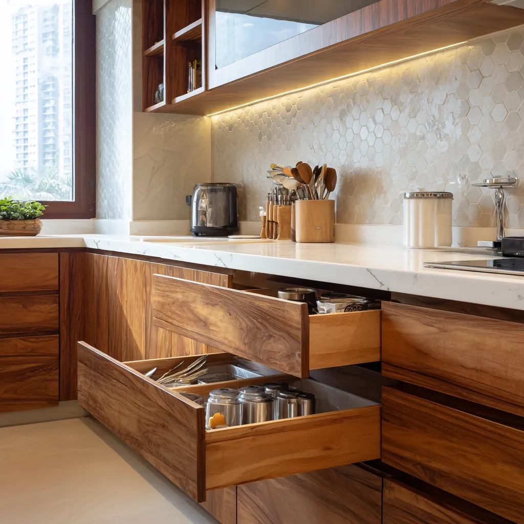 Wooden Kitchen Trolley Design