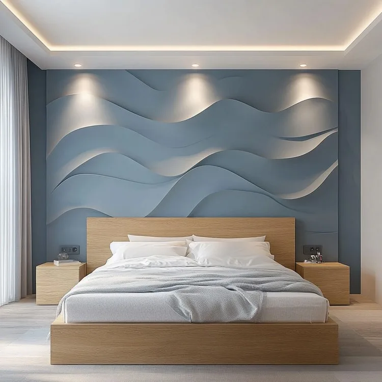 3D Wall Panel Design for Bedroom