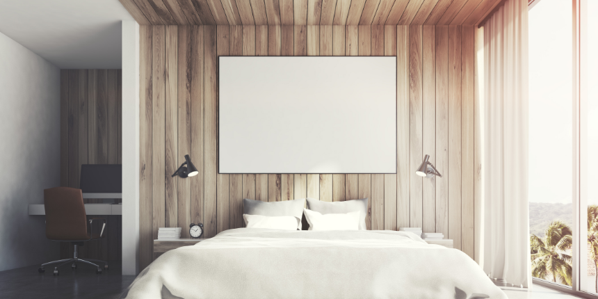 A Paneled Wooden Headboard for the Bedroom