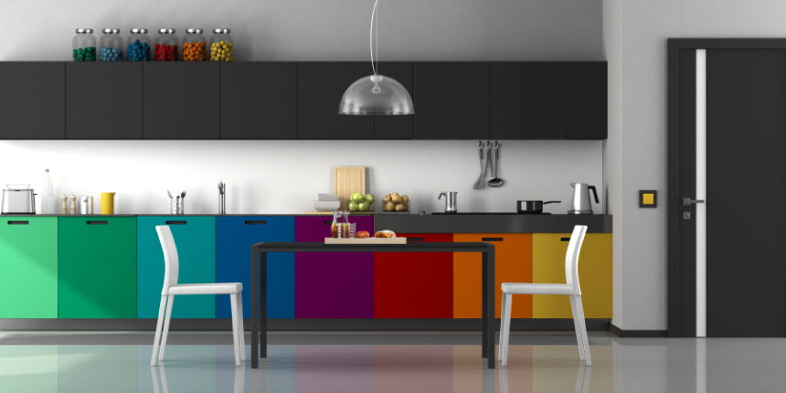 Colourful but Simple Kitchen Design