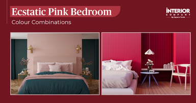 Noticeable Pink Two-Colour Combination for Bedroom Walls