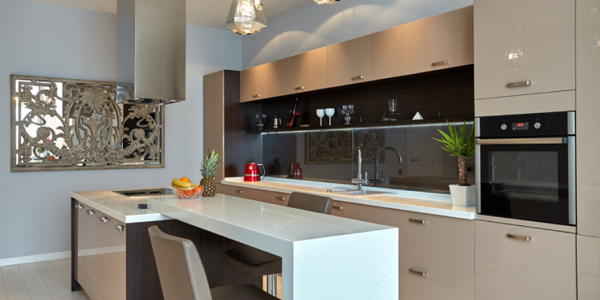 Modular Kitchen Slab with Composite Surface