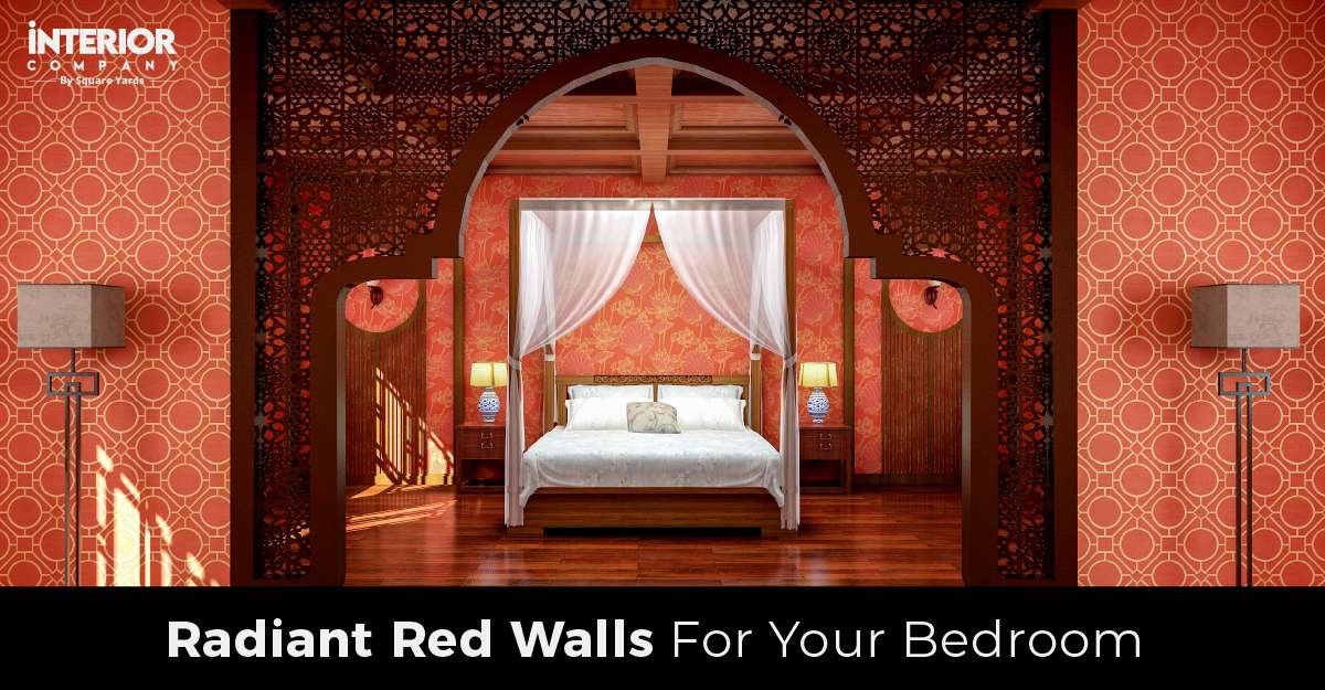 Ravishing Red Two Colour Combination for Bedroom Walls