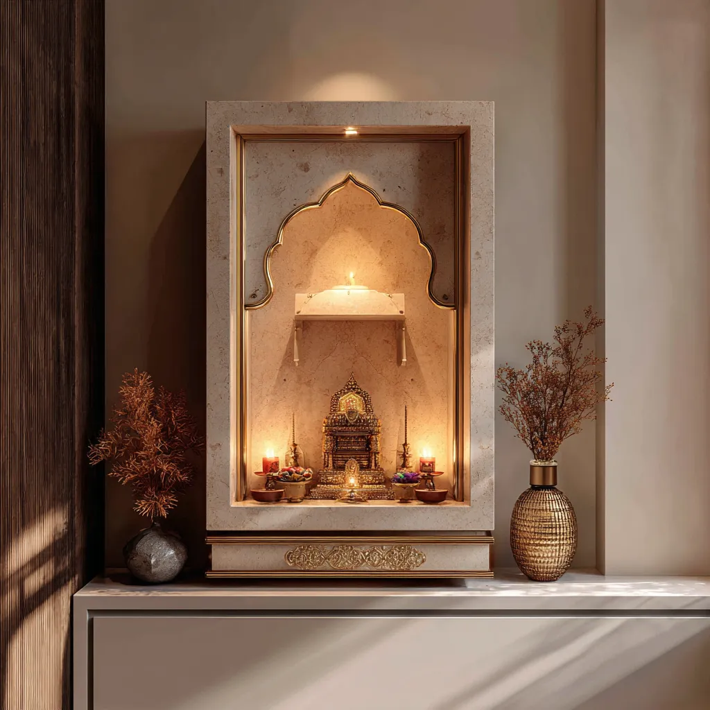 Arched Frame Wall Temple Design