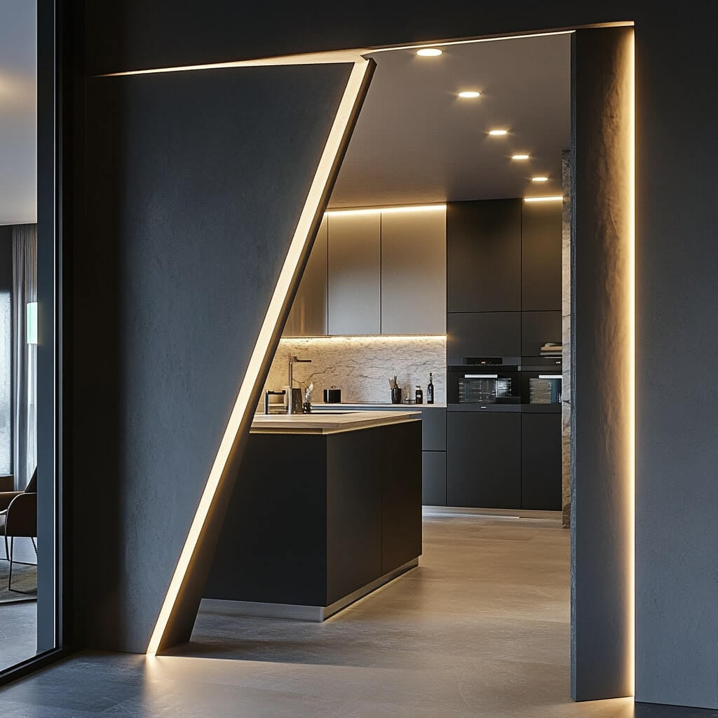 Arched or Geometric Door Frames Front Kitchen Design Ideas