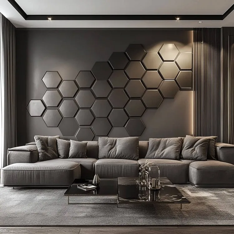 Artistic 3D Decorative Wall Panel Design for Living Room