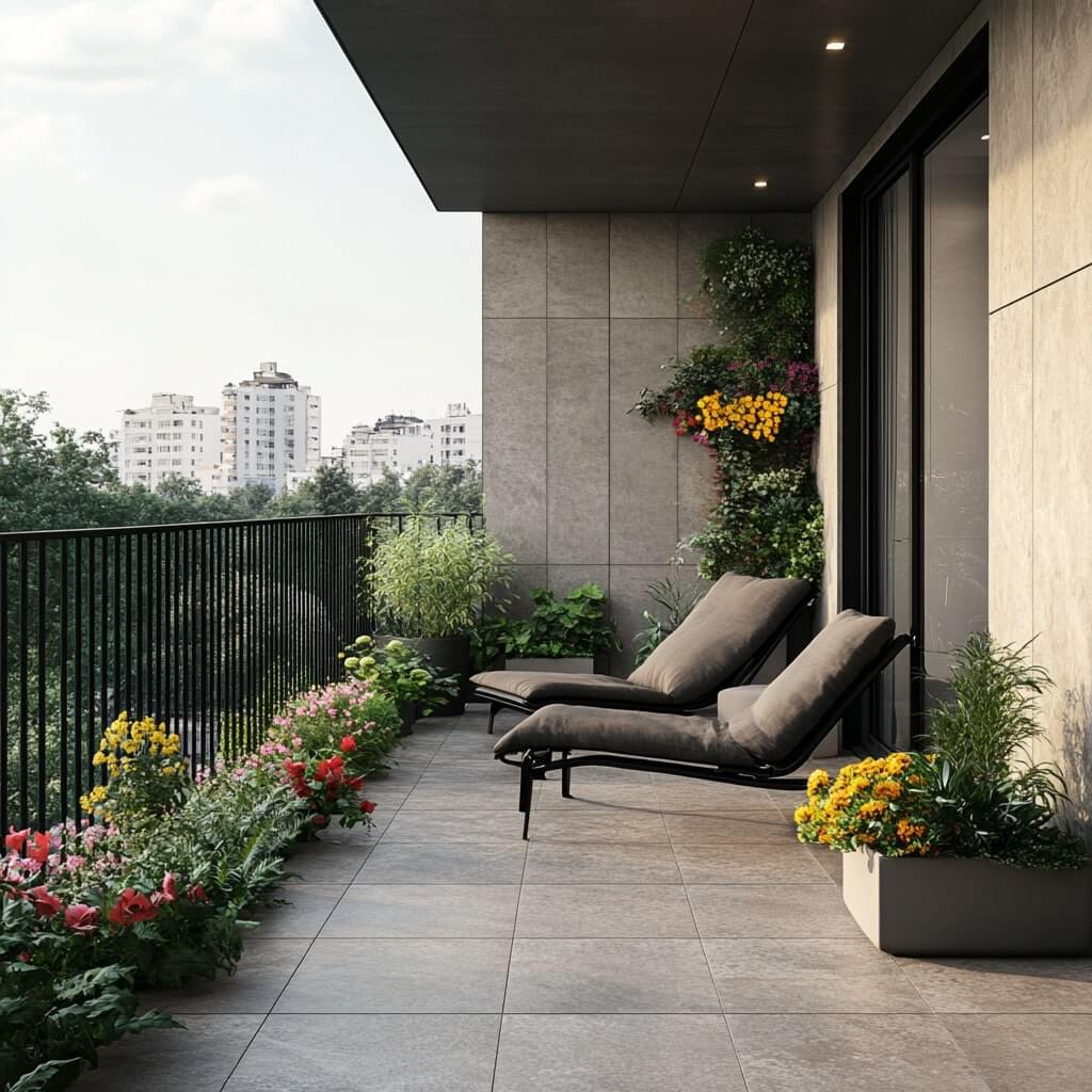 Ash Colouration Tiles for Balcony