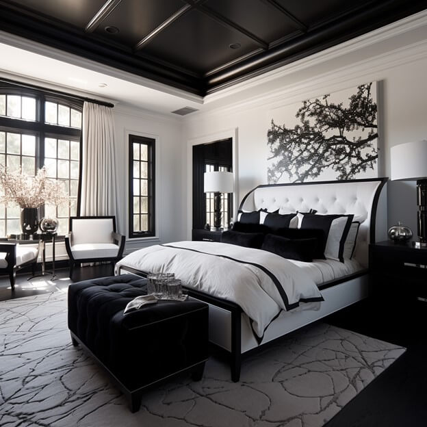 Black Bedroom Ceiling Design
