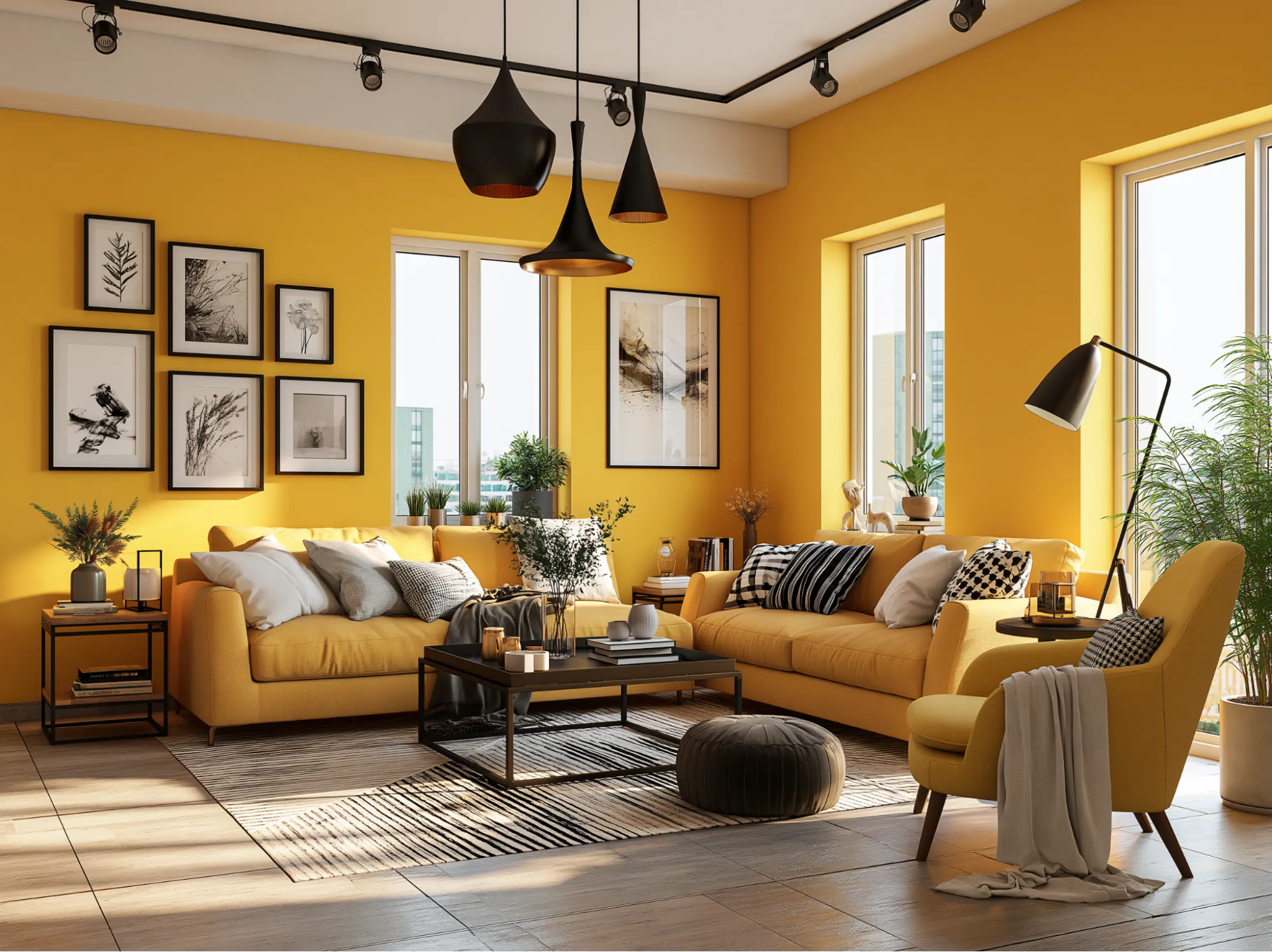 Black- Contrast Colour of Yellow