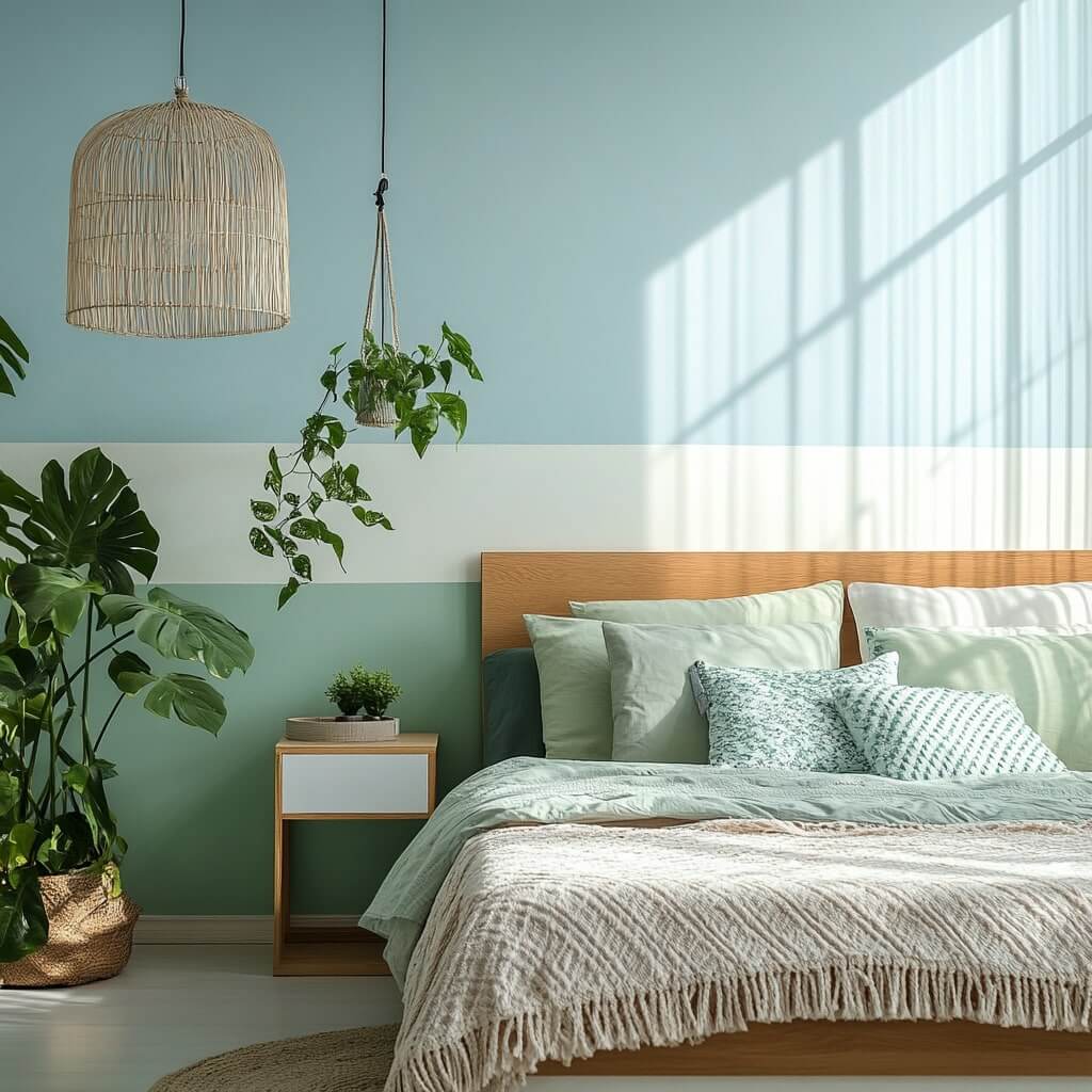 Blue and Green Living Room Wall Colour Combination