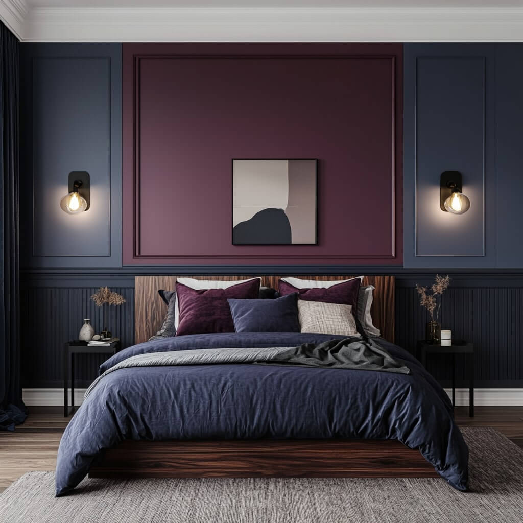 Blue and Purple Living Room Wall Colour Combination