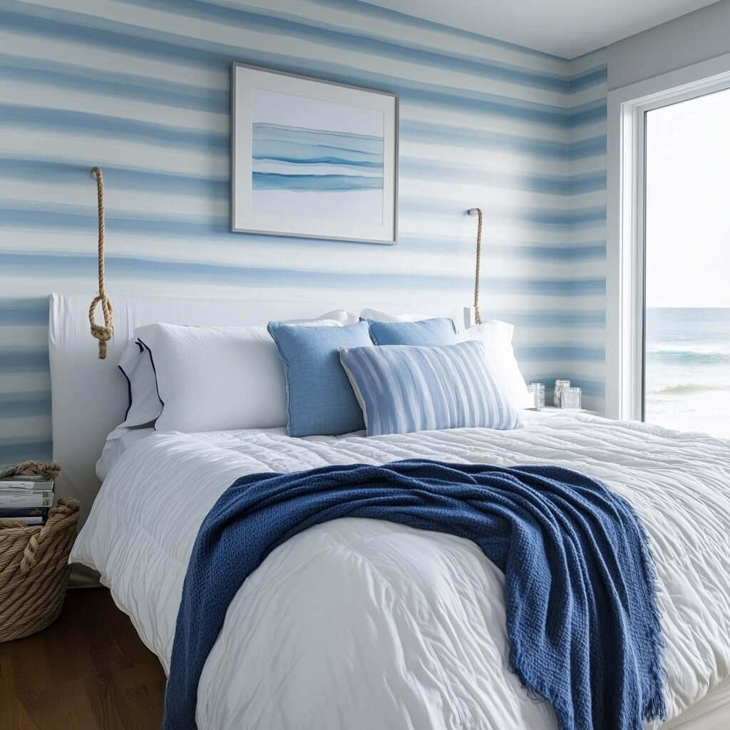 Blue and White Living Room Wall Colour Combination