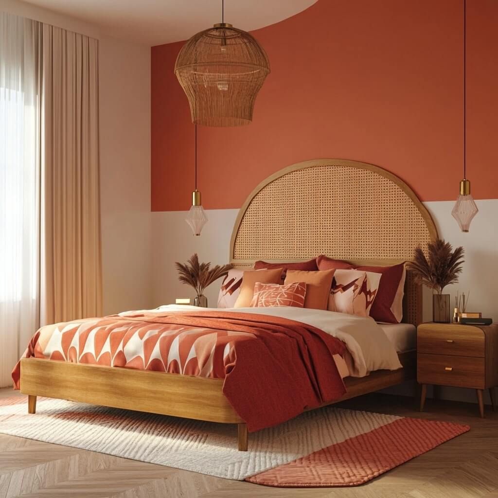 Burnt Orange and Pink Room Colour Pairing