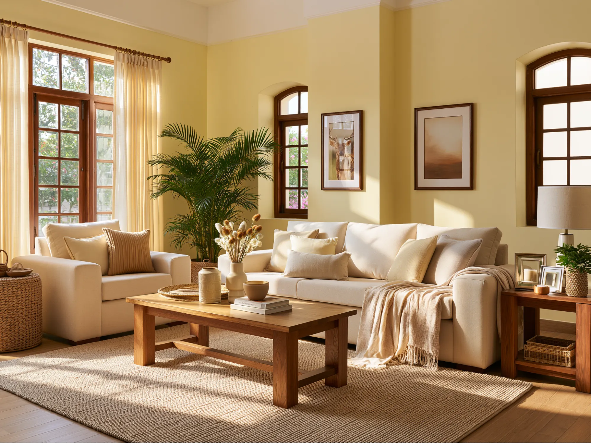 Butter Yellow and Beige Colour Combination