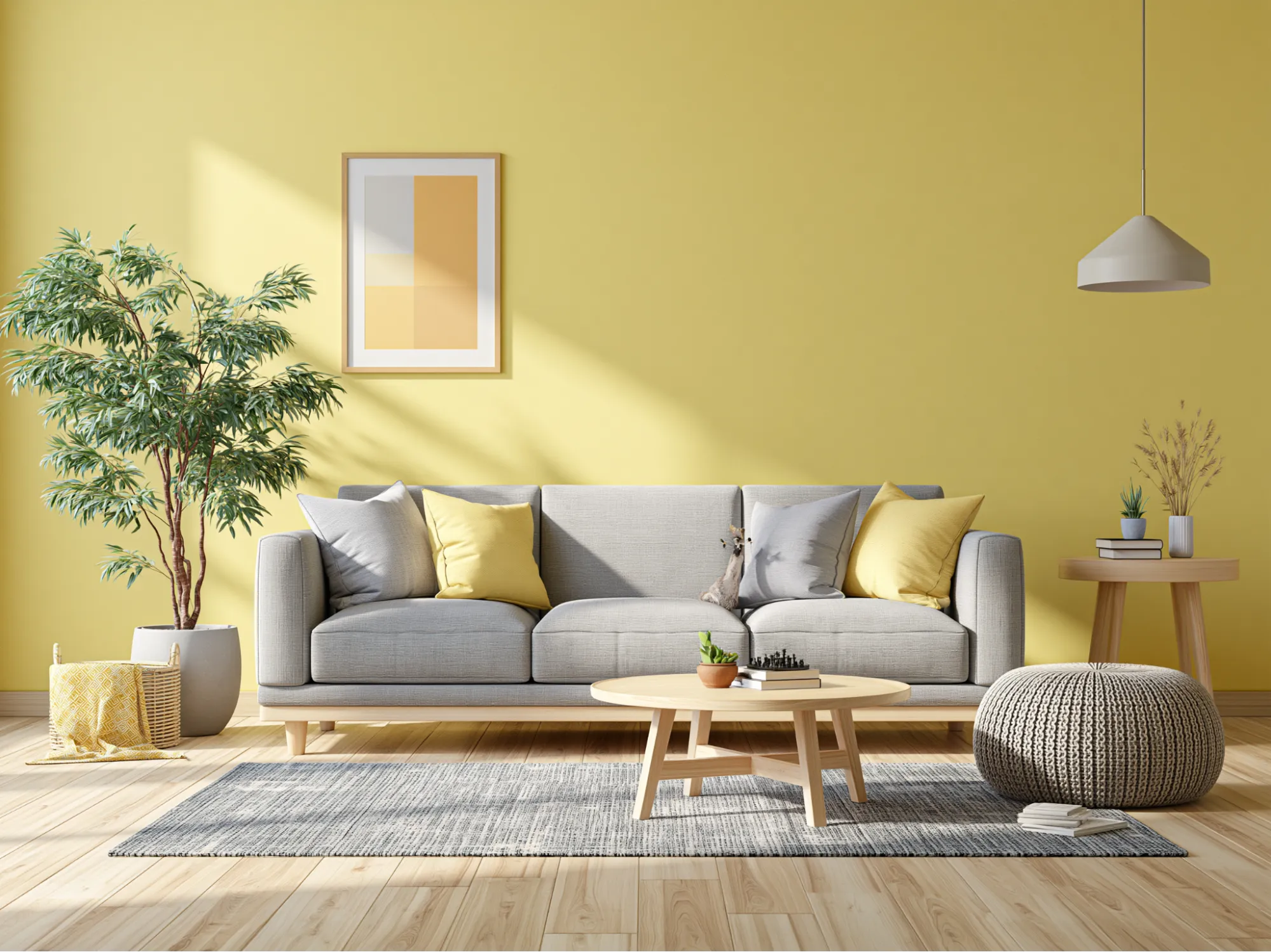 Butter Yellow and Soft Grey Colour Combination