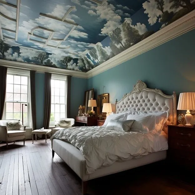 Ceiling Wallpaper Design Ideas for Bedroom