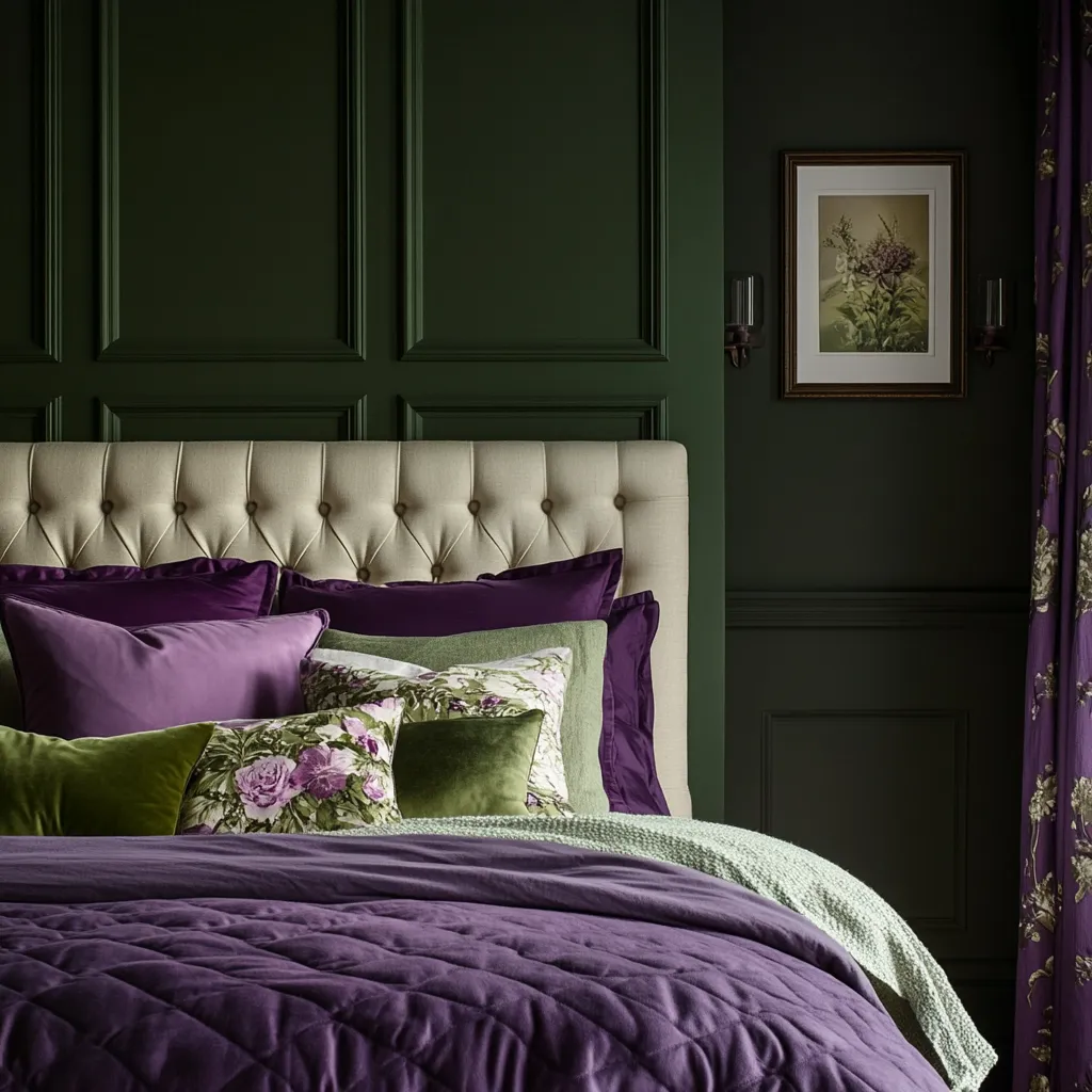 Combination of Purple and Green Colour Combination with Purple: Green