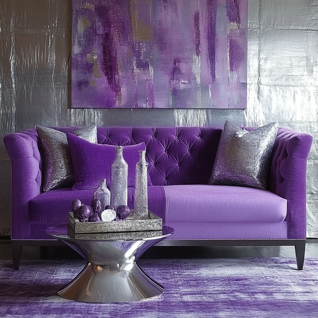 Colour Combination with Purple: Silver