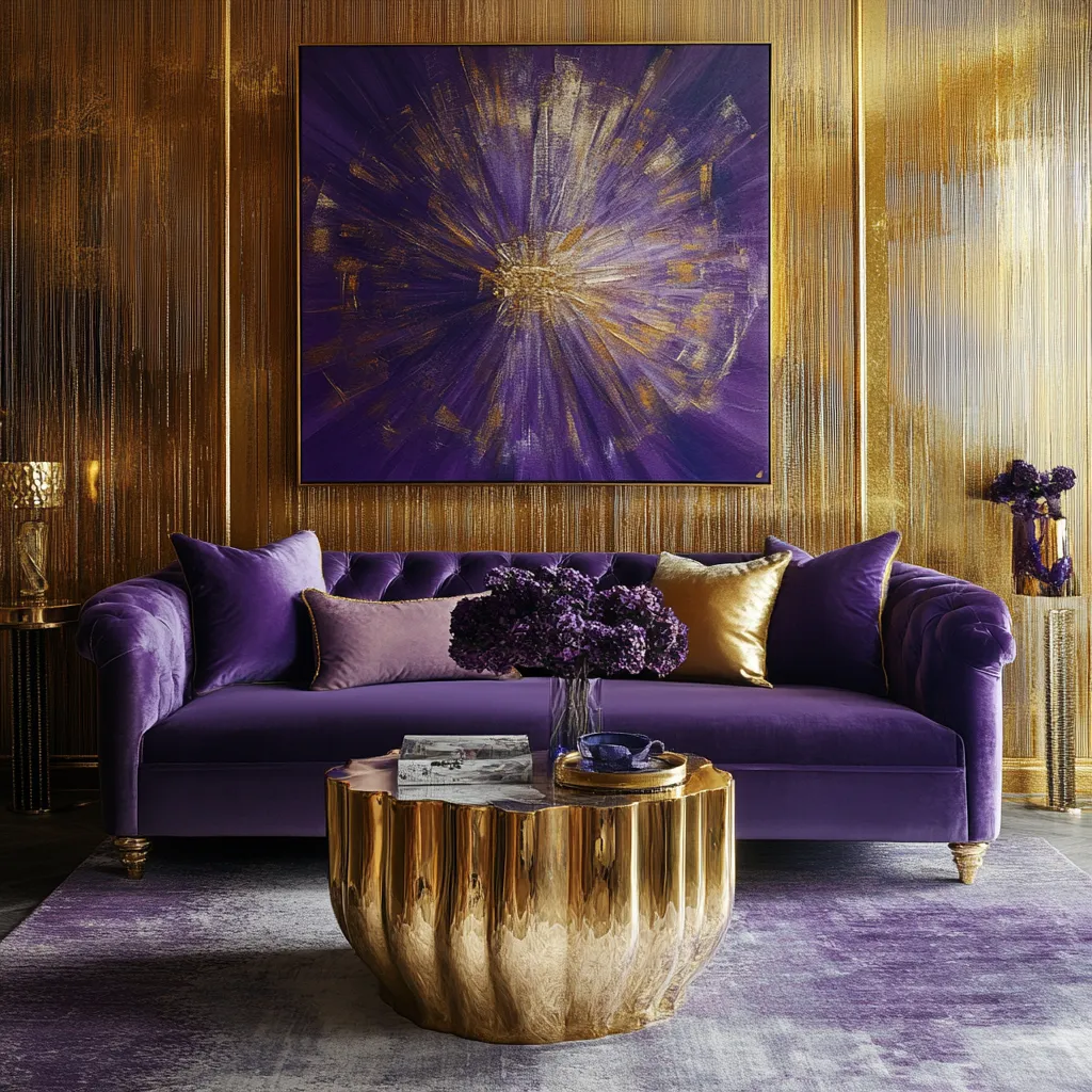 Combination of Purple and Gold Combination with Purple Colour: Gold
