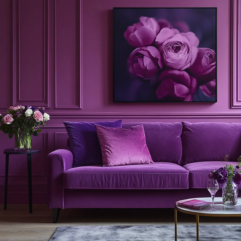 Combination of Purple and Rose Combination with Purple Colour: Rose