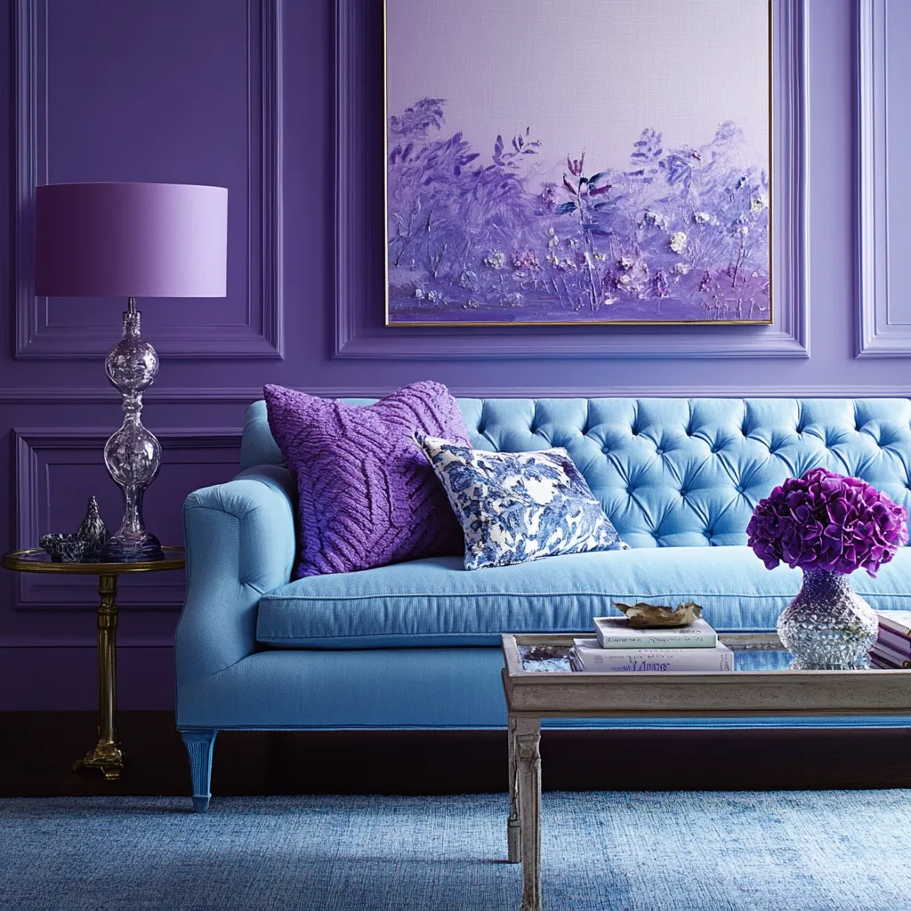 Combination of Purple and Blue Contrast Colour for Purple: Blue